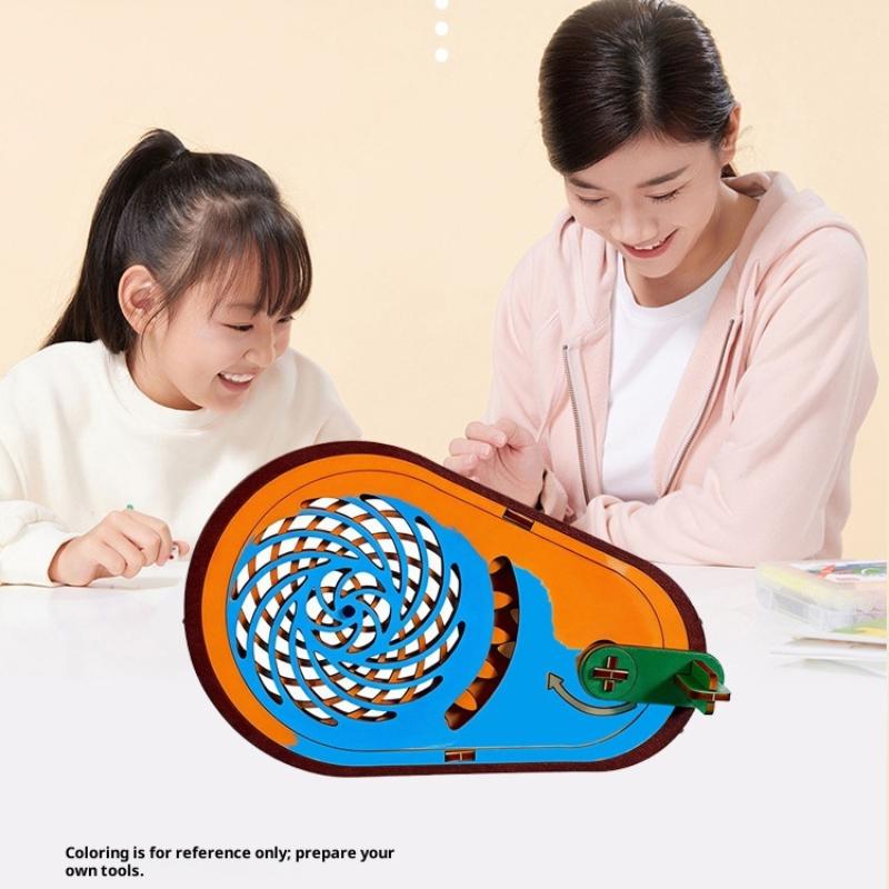 Science Toy - Kreatives DIY STEM-Lernspielzeug Holz-Optische-Illusion-Spinner-Set für Kinder