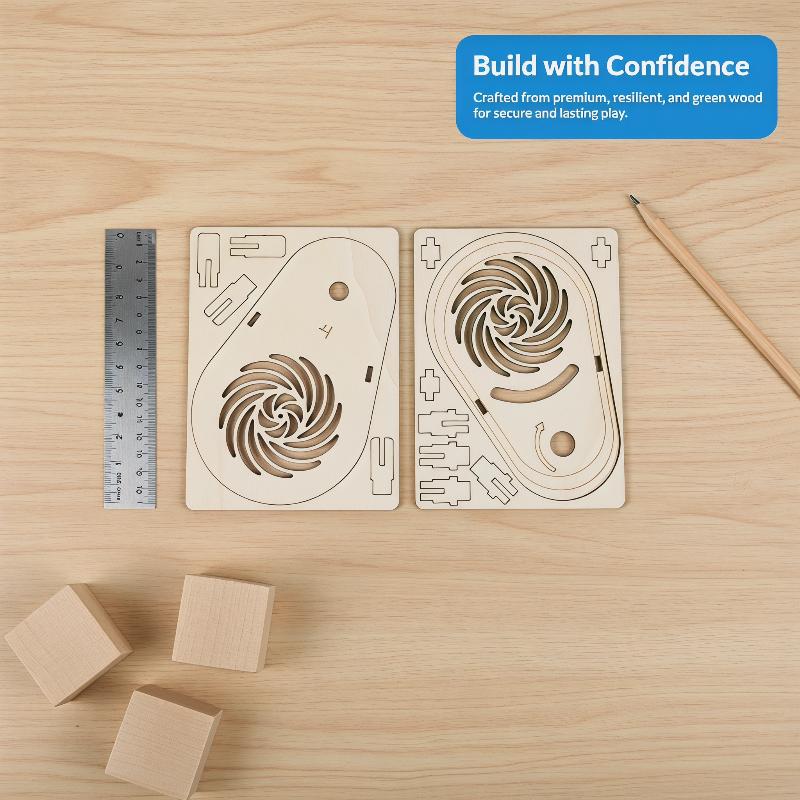 Science Toys Diy - Praktisches MINT-Wissenschaftsexperiment-Spielzeug: Hölzerner DIY Optische-Illusion-Spinner-Bausatz zum