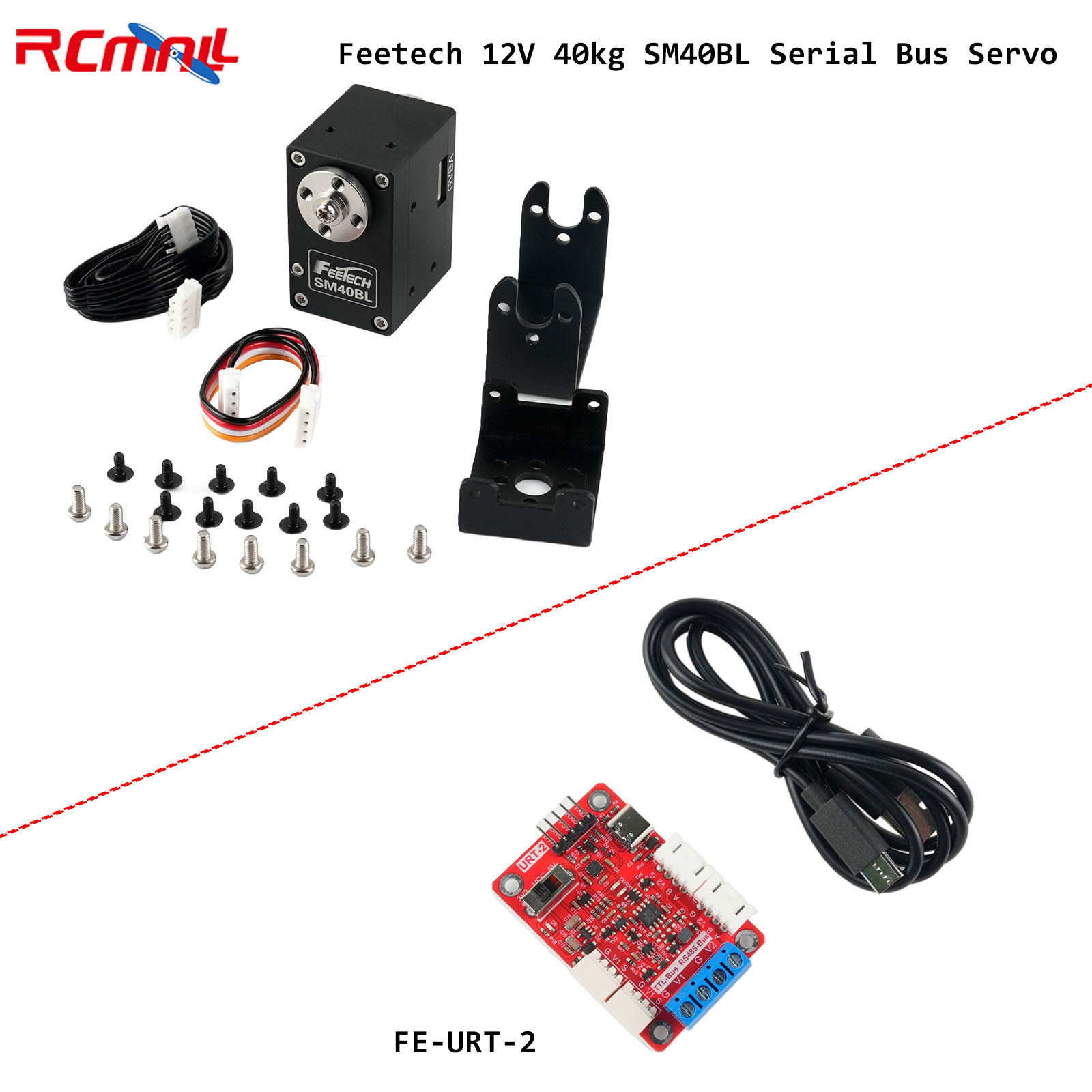 Robot Arm Motor - Feetech 12V 40kg SM40BL Serieller Bus-Servo