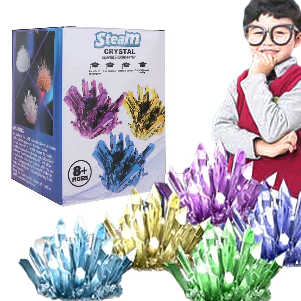 Science Toys Diy - Kristallzucht-Set, Farbige Kristalle Einfach Zuzüchten, Wissenschafts-Experimente