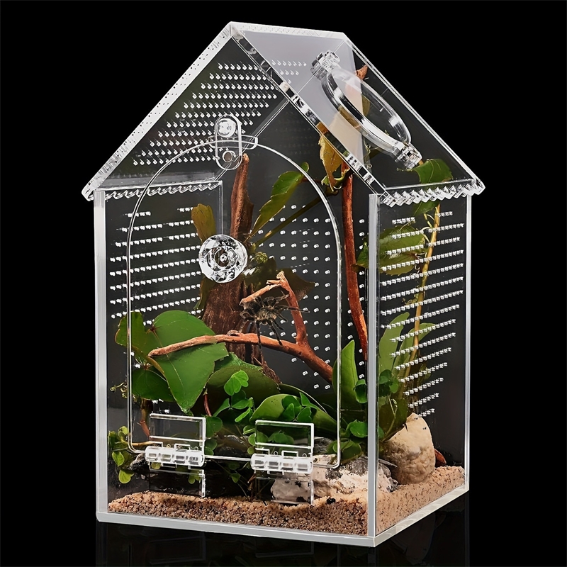 Science Hobbyist - Transparente Acryl-Insektenbox, wasserdichtes, versiegeltes Reptilien-Fütterungsterrarium für