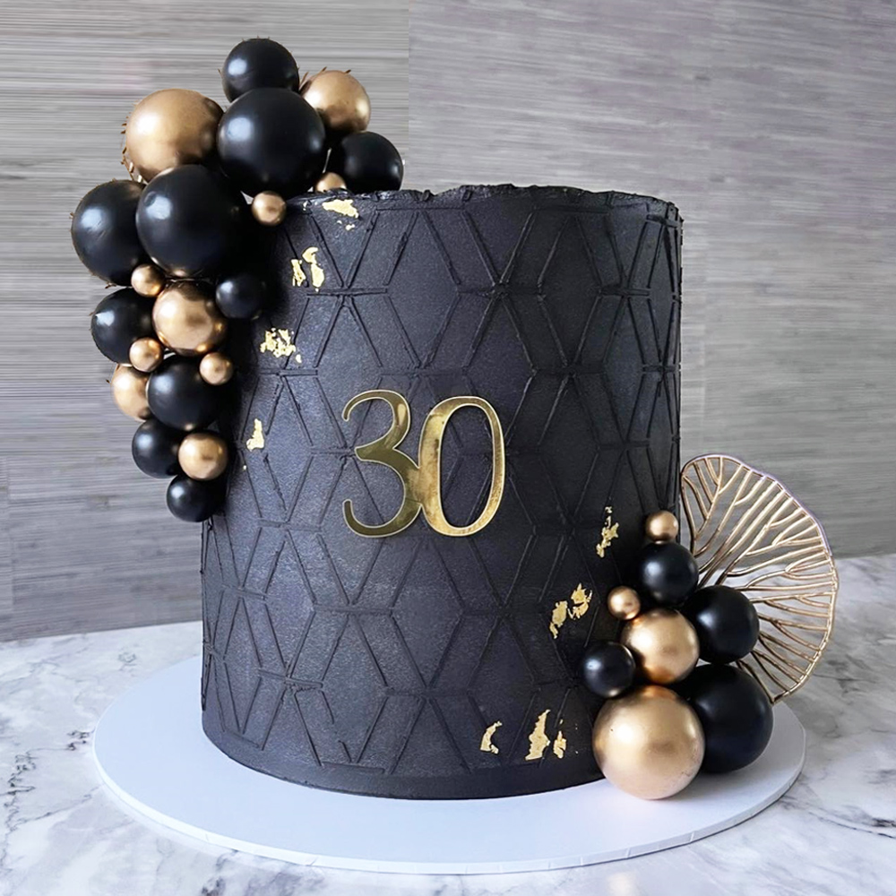 Science Of Happiness - 30 Teile/satz Ball Kuchen Topper Schwarz