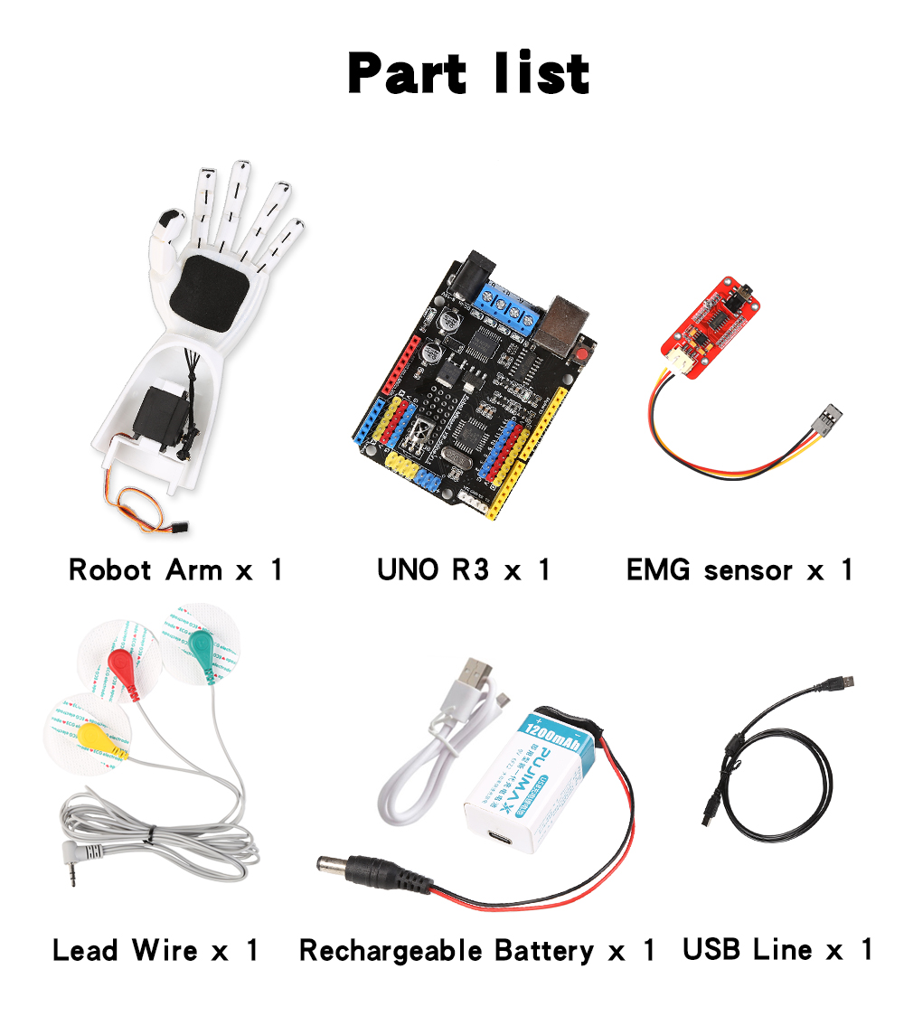 EMG-Sensor Roboterarm Elektris – Science Project Bewertung und Preis