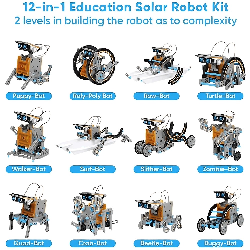 Solar-Roboter-Bausteine, 12-in – Science Toys Diy Bewertung und Preis