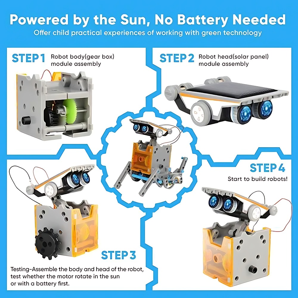 Solar-Roboter-Bausteine, 12-in – Science Toys Diy Bewertung und Preis