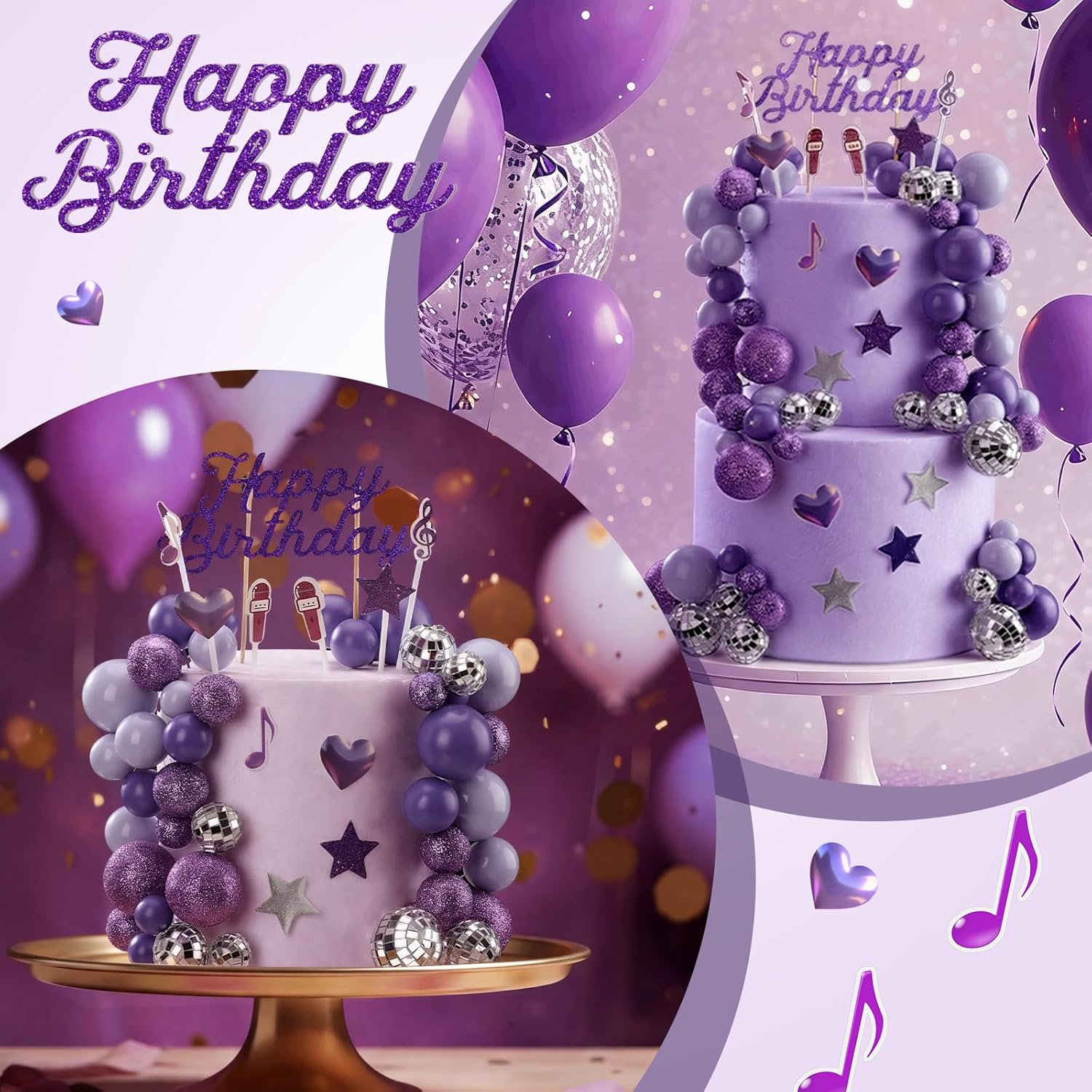 Lila Glitzer K-Pop Kuchendekor – Science Of Happiness Bewertung und Preis