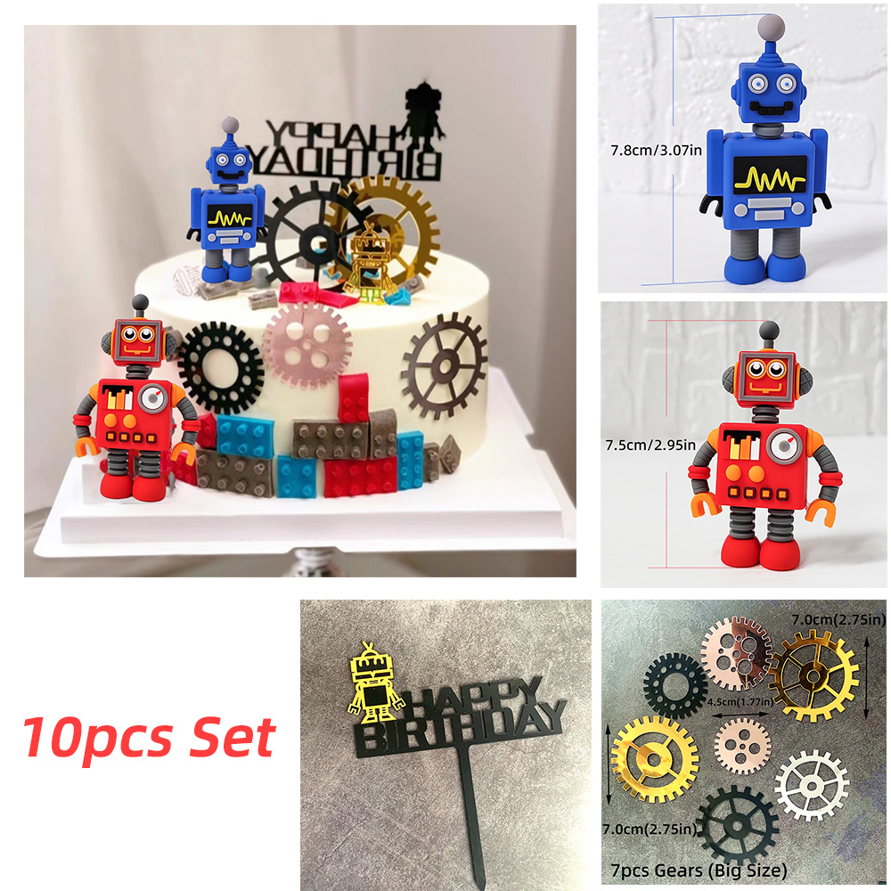 Roboter Gear Cake Topper Inter – Science Of Happiness Bewertung und Preis